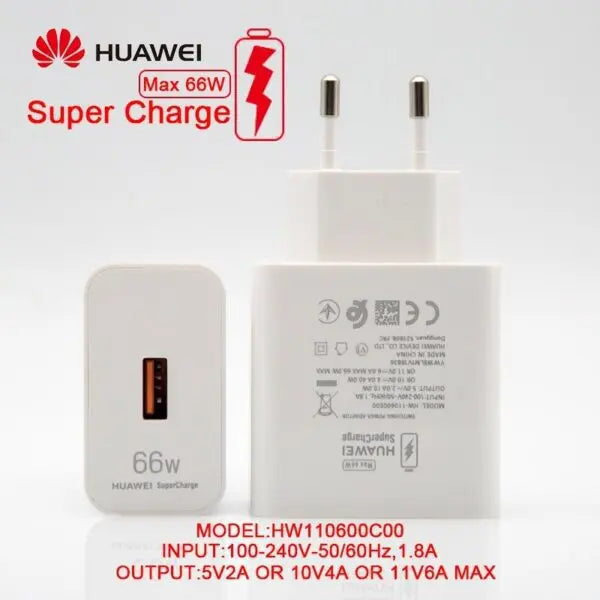 Huawei super charger max 66w Fast Charging Travel Adapter with USB-C Cable