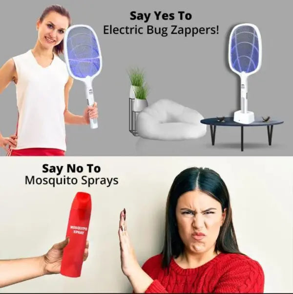 Mosquito Killer Racket, 2 in 1 Rechargeable Mosquito Lamp