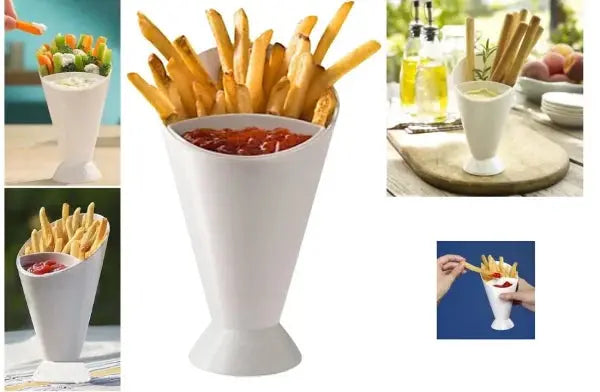 French Fries Cup Potato Fries Holder With Ketchup Holder For Sauce(random Color )    Product ID: 1838420 Product vendor