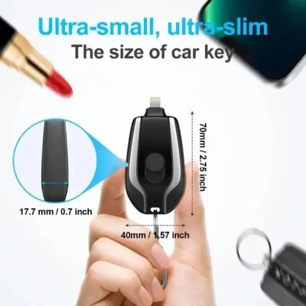 Portable Keychain Charger | 1500mAh Ultra-Compact Mini Battery Pack | Fast Charging Backup Power Bank For Type c  Devices Product vendor